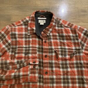 L.L.Bean XL Fleece-Lined Plaid Flannel Shirt Jacket Cotton Shell Outdoor Mens